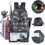 PLUSINNO Water-Resistant Fishing Backpack with Rod Holder