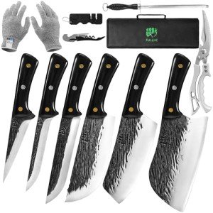High Carbon Steel Butcher Knife Set with Shears