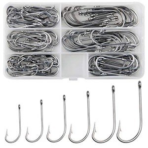 120pcs Stainless Steel J Hooks for Fishing