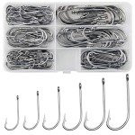 120pcs Stainless Steel J Hooks for Fishing