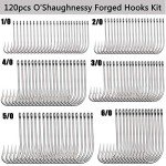 120pcs Stainless Steel J Hooks for Fishing