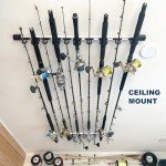 10-Rod Fishing Rod Holder for Garage Storage