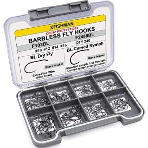 XFISHMAN Barbless Fly Hooks Assortment Pack 240