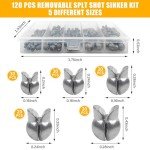 120pcs Removable Lead Split Shot Fishing Weights