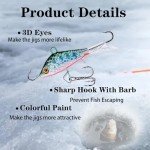 52Pcs Glowing Ice Fishing Lures and Jigs Kit