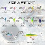 52Pcs Glowing Ice Fishing Lures and Jigs Kit