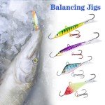 52Pcs Glowing Ice Fishing Lures and Jigs Kit