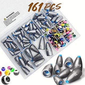 161-Piece Worm Fishing Sinker Weights Kit