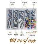 161-Piece Worm Fishing Sinker Weights Kit