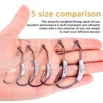 THKFISH 30-Pack Weighted Swimbait Fishing Hooks