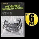 Weighted Swimbait Hooks for Soft Plastic Lures