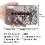 THKFISH 30-Pack Weighted Swimbait Fishing Hooks