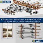 Fishing Rod Holder for 11 Rods - Wall Storage