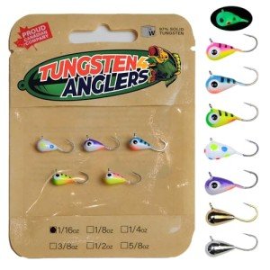 97% Pure Tungsten Ice Fishing Jigs - 5-Pack