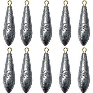 10-Pack Bullet Fishing Sinkers Weights (1.05 oz)