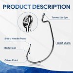 UCEC Offset Shank Worm Hooks for Bass Fishing