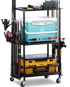 Fishing Rod Holder - Adjustable Rack for 10 Poles