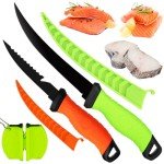 2PCS Stainless Steel Fillet Knife Set with Sharpener