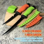2PCS Stainless Steel Fillet Knife Set with Sharpener
