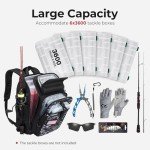 Piscifun Lightweight Fishing Tackle Backpack with Rod Holder