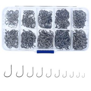 500PCS Premium High Carbon Steel Fishing Hooks