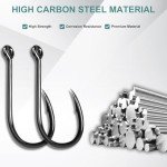 500PCS Premium High Carbon Steel Fishing Hooks