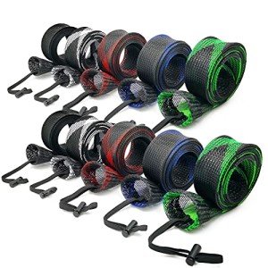 10-Pack Fishing Rod Sleeve Socks with Lanyard