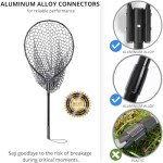 Strong Telescoping Landing Net with Soft Rubber Mesh