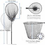 Strong Telescoping Landing Net with Soft Rubber Mesh