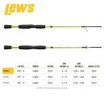 Lew's Crappie Thunder Spinning Rod, 4-Foot 6-Inch 2-Piece Fishing Rod, Light Power, Fast Action, Premium 2-Piece Graphite Blank, EVA Split Grip Handle, Crappie Thunder Green