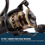 PENN Battle Spinning Fishing Reel, Black, 5000