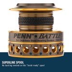 PENN Battle Spinning Fishing Reel, Black, 5000