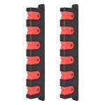 Axlksia Fishing Rod Holder Wall Mount, 1 Pair Fishing Pole Holders for Garage, Boats, 6 Fishing Rod Storage Racks, Horizontal Red