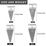 Pyramid Sinkers Fishing Weights Sinkers Saltwater Fishing Sinkers Pyramid Weights for Ocean Saltwater Surf Fishing Gear Tackle 1oz 2oz 3oz 4oz 5oz 6oz 8oz