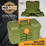 Flambeau Outdoors NextGen 6/0 Large Tackle Box, 6 Pivot Trays, 32 Compartments, Advanced Tackle Storage Organizer, Green