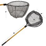 Collapsible Fishing Net - 56-Inch Retractable Landing Net with Telescopic Pole - Fishing Equipment for Catch-and-Release by Wakeman (Gold)