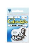 Gamakatsu Live Bait Hooks - 24 Pack (1/0, 2/0, 3/0, 4/0, 5/0) - Heavy Duty Steel - Needle Point - Bass