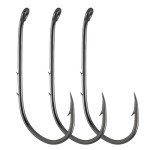 Dr.Fish 100 Pack Baitholder Fishing Hooks Walleye Rig Live Bait Hook High Carbon Steel Black Nickel Down-Turned Eye Surf Fishing Bass Crawler Harness #10