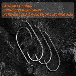 Dr.Fish 100 Pack Baitholder Fishing Hooks Walleye Rig Live Bait Hook High Carbon Steel Black Nickel Down-Turned Eye Surf Fishing Bass Crawler Harness #10