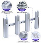 Marinebaby Fishing Boat Rod Holder Aluminum, 3/4 Link Tube Aluminum Rod Rack, Suit Boats & Yacht Silver &Blue (Silver:4 Tube)