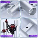 Marinebaby Fishing Boat Rod Holder Aluminum, 3/4 Link Tube Aluminum Rod Rack, Suit Boats & Yacht Silver &Blue (Silver:4 Tube)