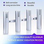 Marinebaby Fishing Boat Rod Holder Aluminum, 3/4 Link Tube Aluminum Rod Rack, Suit Boats & Yacht Silver &Blue (Silver:4 Tube)