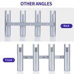 Marinebaby Fishing Boat Rod Holder Aluminum, 3/4 Link Tube Aluminum Rod Rack, Suit Boats & Yacht Silver &Blue (Silver:4 Tube)