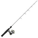 Zebco Stinger Ice Spinning Reel and Fishing Rod Combo, 36-Inch 1-Piece Fiberglass Rod with Comfortable EVA Rod Handle, QuickSet Anti-Reverse Fishing Reel with All-Metal Gears, Size 10 Reel, Black