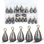 MYLPRETALE 26Pcs Fishing Weights Sinkers Kit, Drop Shot Weights, Lead Fishing Weights for Saltwater Freshwater, Catfish Weights, Fishing Sinkers and Weights Assortment