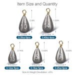 MYLPRETALE 26Pcs Fishing Weights Sinkers Kit, Drop Shot Weights, Lead Fishing Weights for Saltwater Freshwater, Catfish Weights, Fishing Sinkers and Weights Assortment