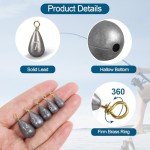 MYLPRETALE 26Pcs Fishing Weights Sinkers Kit, Drop Shot Weights, Lead Fishing Weights for Saltwater Freshwater, Catfish Weights, Fishing Sinkers and Weights Assortment