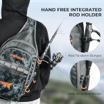 KastKing Pond Hopper Fishing Sling Tackle Storage Bag with 2 Tackle Boxes, Lightweight Sling Fishing Backpack-Sling Tool Bag for Fishing Hiking Hunting Camping,17.7X 12.6X 6 Inches