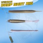 XFISHMAN Drop-Shot-Hooks-for-Bass-Fishing-Split-Shot-Dropshot-Hook-50 Pack (Black, 1/0)