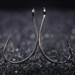 XFISHMAN Drop-Shot-Hooks-for-Bass-Fishing-Split-Shot-Dropshot-Hook-50 Pack (Black, 1/0)